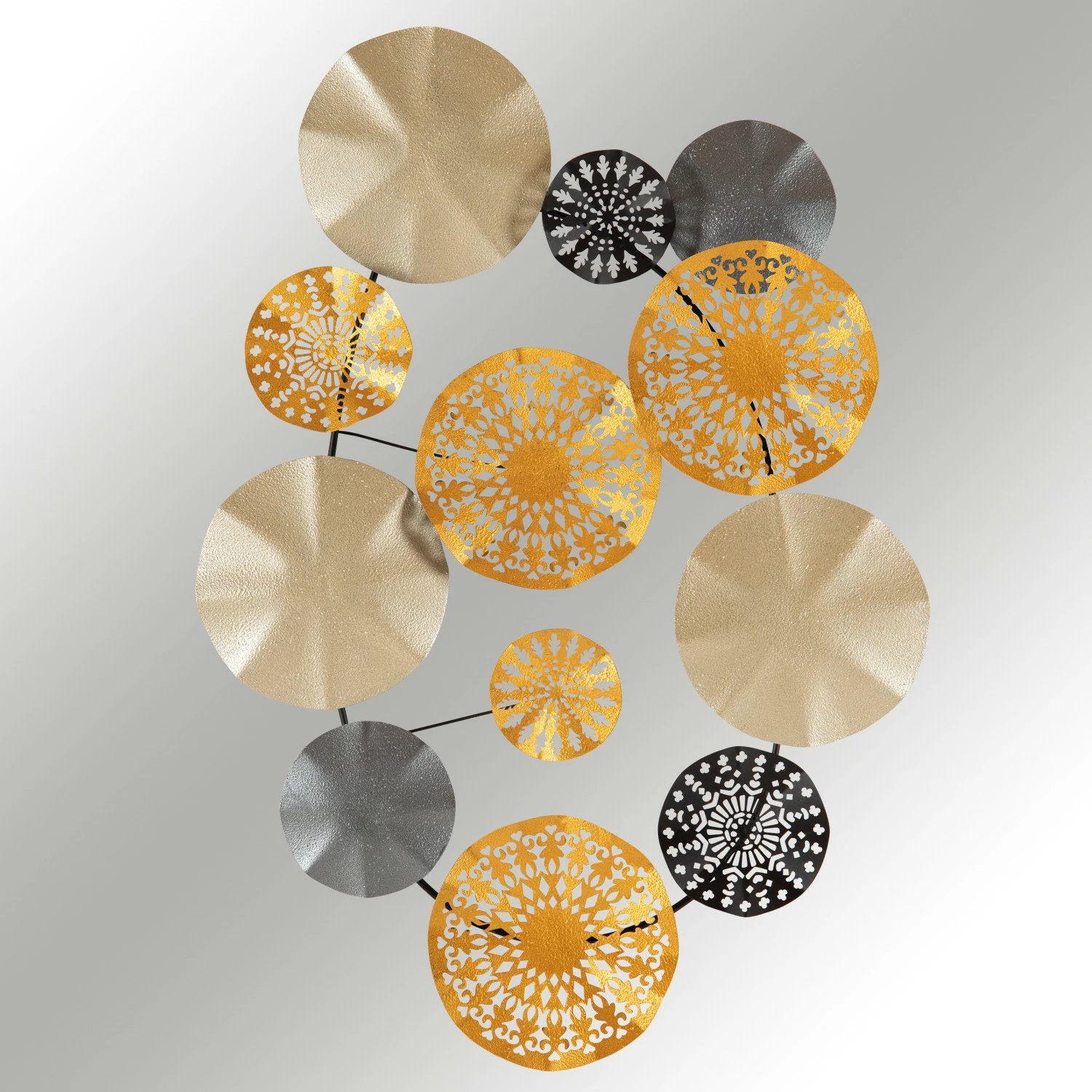 Aksesor dekorativ metalik për mur, Wallity, ngjyrë ari, CH109-1