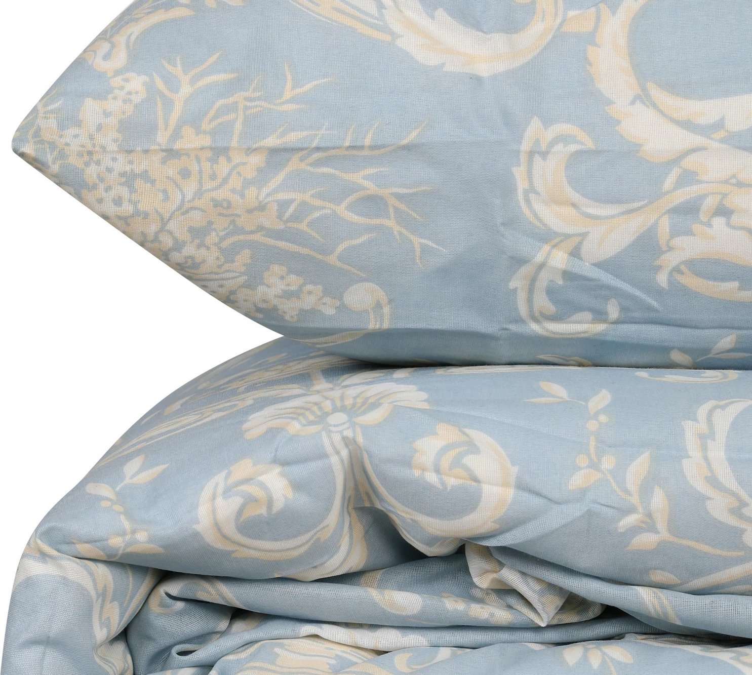 Set mbulesë për jorgan king, L'essentiel, Tuval, ngjyrë kaltër-krem