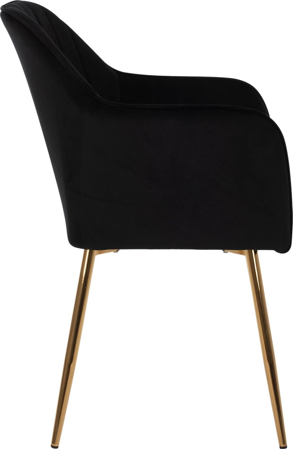 Karrige SAWYER FH8523.04 kadife e zezë dhe këmbë të arta 55Χ60Χ83Hcm, set prej 2 copash