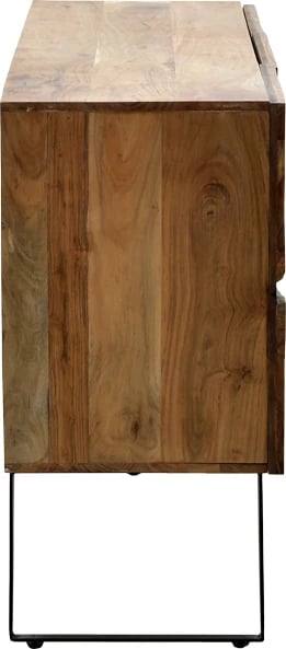 Komodë Imena, dru akacie i fortë, ngjyrë natyrale, këmbë metalike të zeza, 148x43.5x86cm