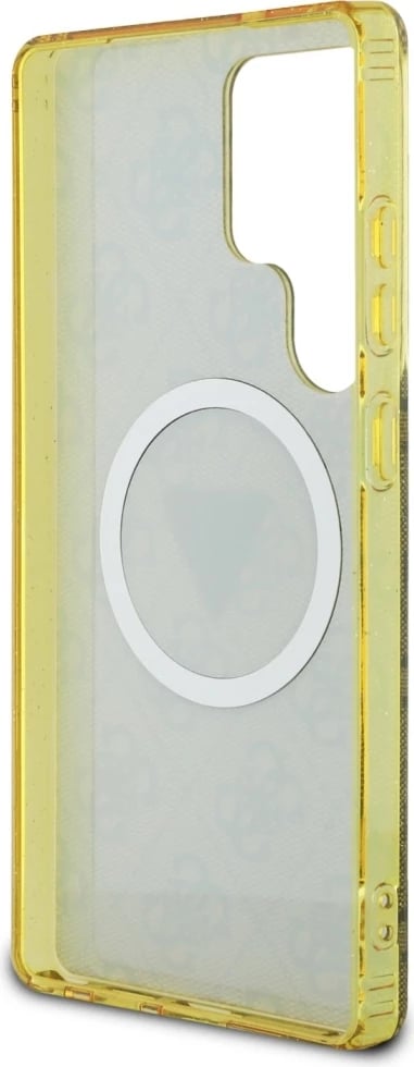 Mbështjellës Guess 4G Glitter Triangle Buttons MagSafe për Samsung Galaxy S25 Ultra, Kafe Mbështjellës Guess 4G Glitter Triangle Buttons MagSafe për Samsung Galaxy S25 Ultra, Kafe