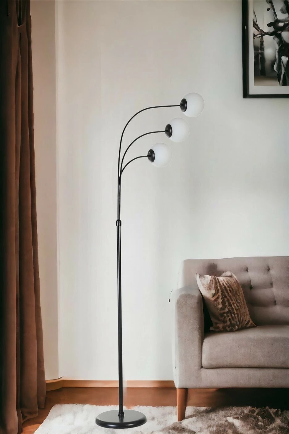 Llambë dyshemeje Opviq, 8820-1, e zezë dhe e bardhë