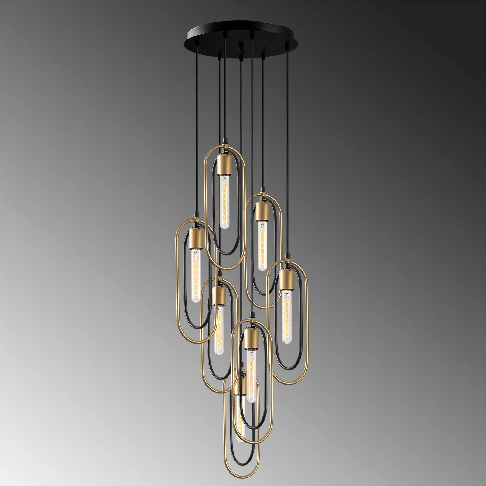 Llambadar modern Opviq, Cerco - 2051, ngjyrë e zezë dhe ari