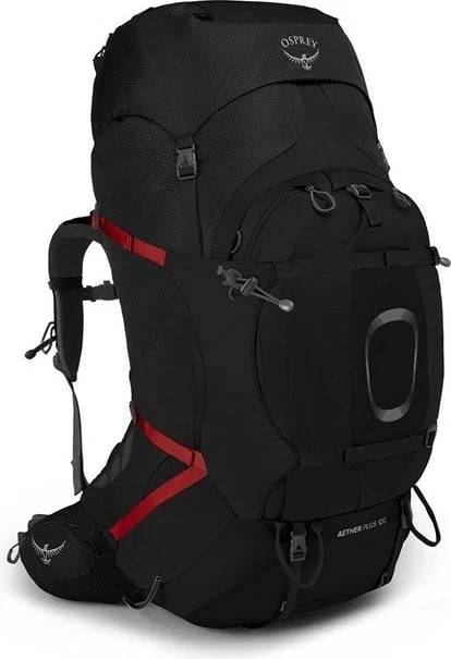 Çantë shpine Osprey Aether Plus 100 për trekking, L/XL, E zezë