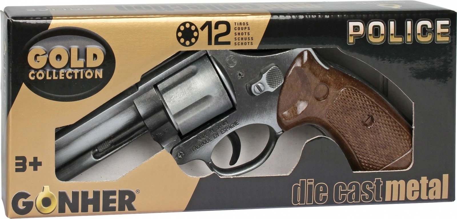 Revolver lodër metalik Pulio Gonher, 12 kapsula, Gri