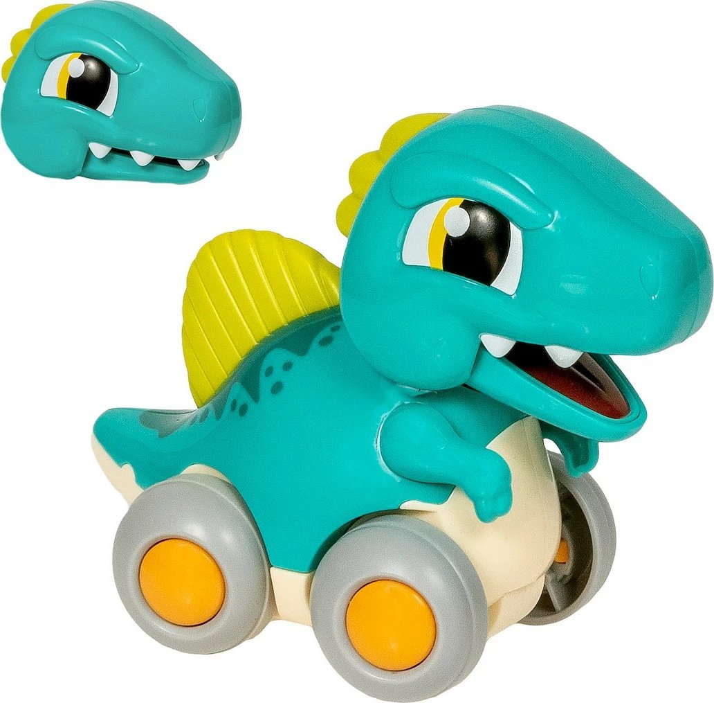 Lodër dinosauri interaktive Smily Play E7968C, plastikë, ngjyrë blu/krem/gri/jeshile/verdhe