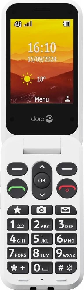 Celular Doro Leva L30, Clamshell, 2.8", 2 MP, 1150 mAh, Kuq, Bardhë
