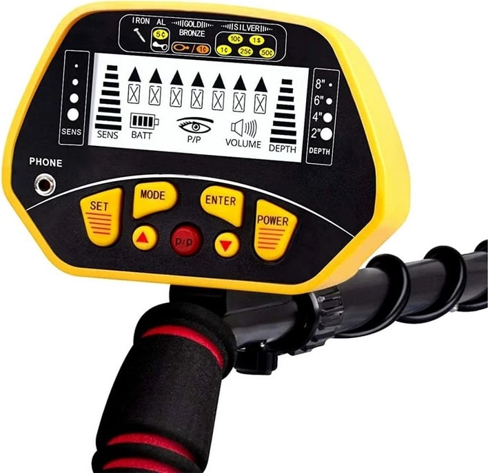 Detektor metali PowerNeed MD20, LCD, i verdhë
