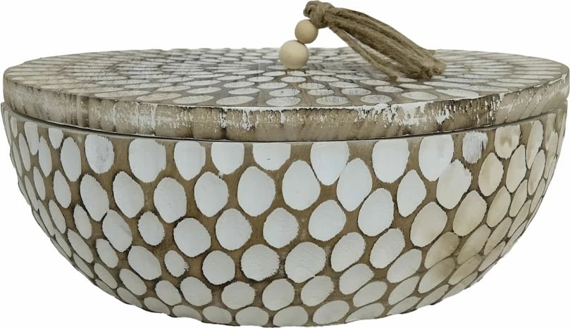 Kuti druri për ruajtje, ngjyrë kafe-bardhë, AMAR BOX, 34x34x12 cm