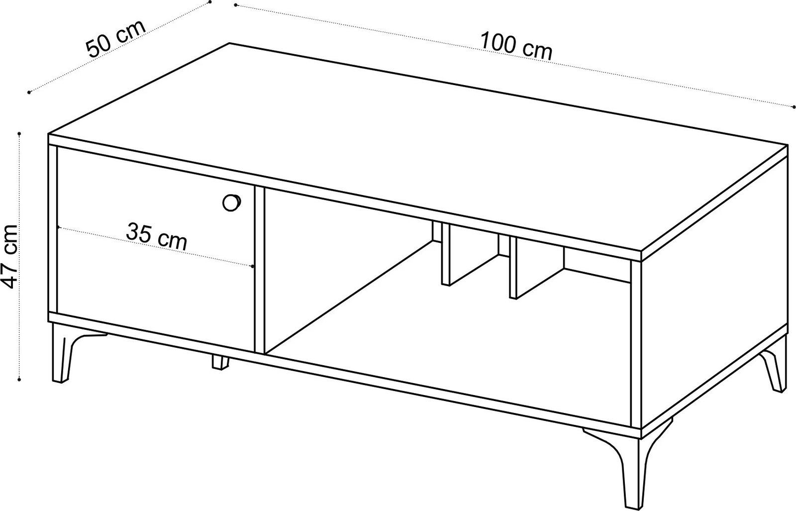 Tavolinë kafeje, ngjyrë lisi, Skye Decor, Rigo