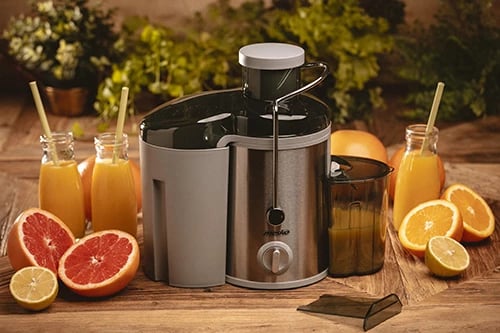 Shtrydhëse frutash-perimesh Adler MS 4126 600W, depozitë lëngu 0.45L, kolektor tulli 1.5L, hyrje 65mm, inox + e zezë