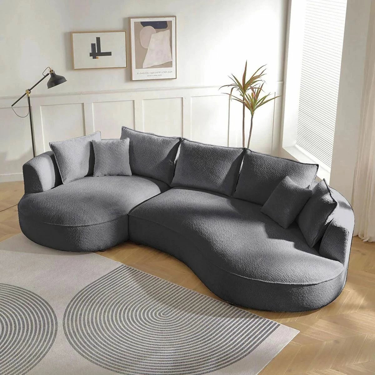 Këndare Venedik, ngjyrë gri e errët, Atelier del Sofa, anë e majtë