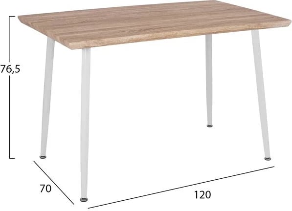 Tavolinë ngrënieje PALOMA FH8334.02, 120x70x76.5- sonoma, këmbë të bardha