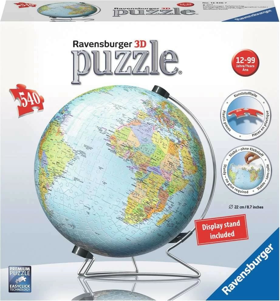 Puzzle 3D Ravensburger 12436 Globe, 540 pjesë