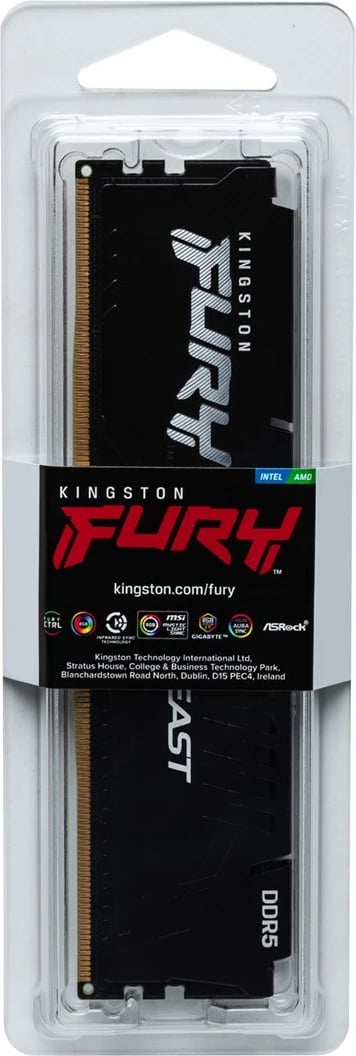 RAM memorje Kingston FURY Beast 32GB DDR5 6000MT/s CL30 DIMM, e zezë