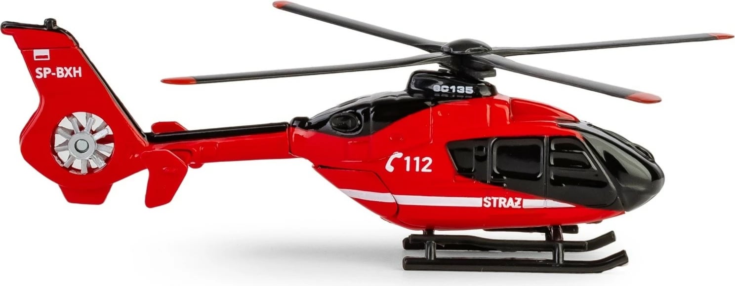 Helikopter lodër Daffi AIRBUS H135, model zjarrfikës, 1:100, Kuq