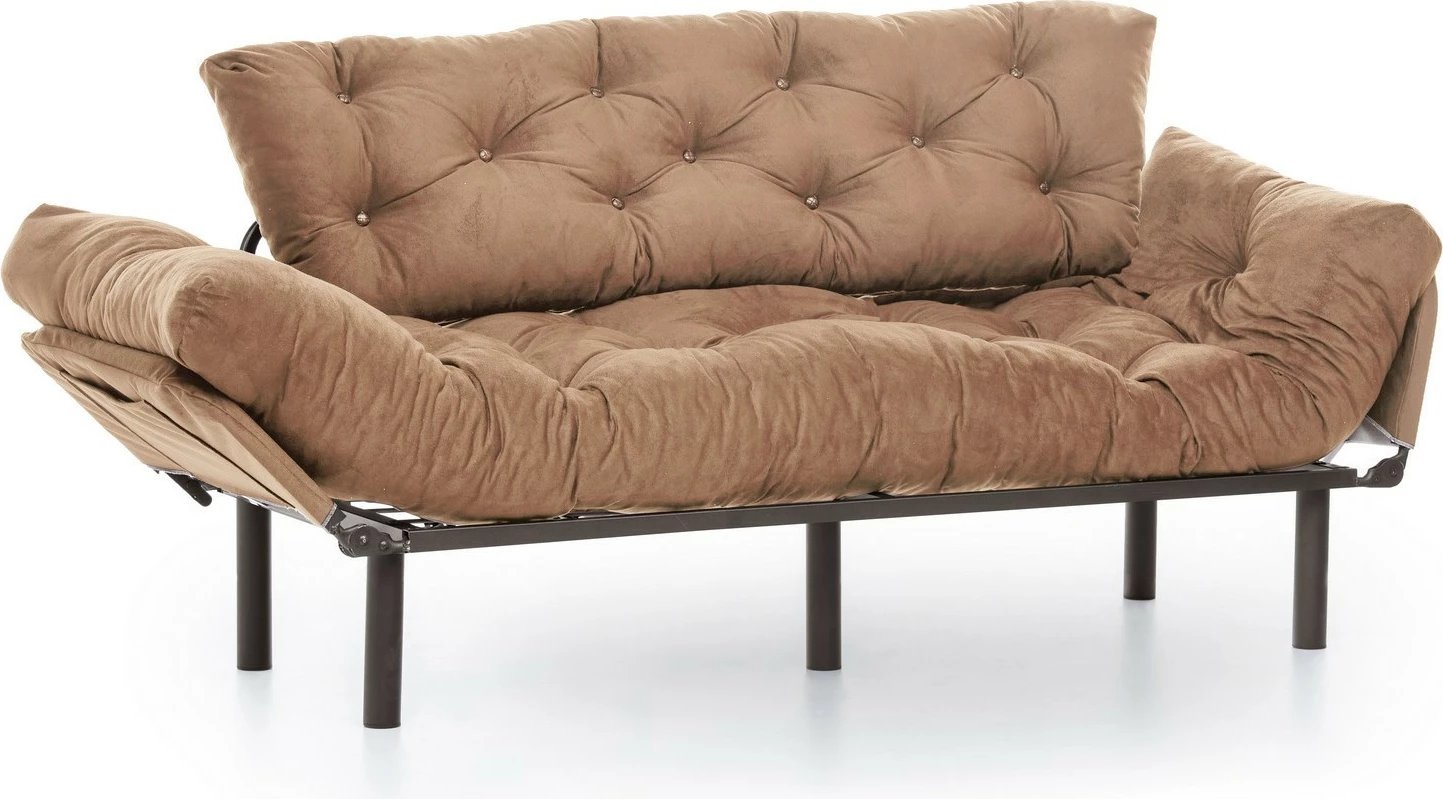 Divan-krevat treshe Nitta, kafe e çelët Divan-krevat treshe Nitta, kafe e çelët