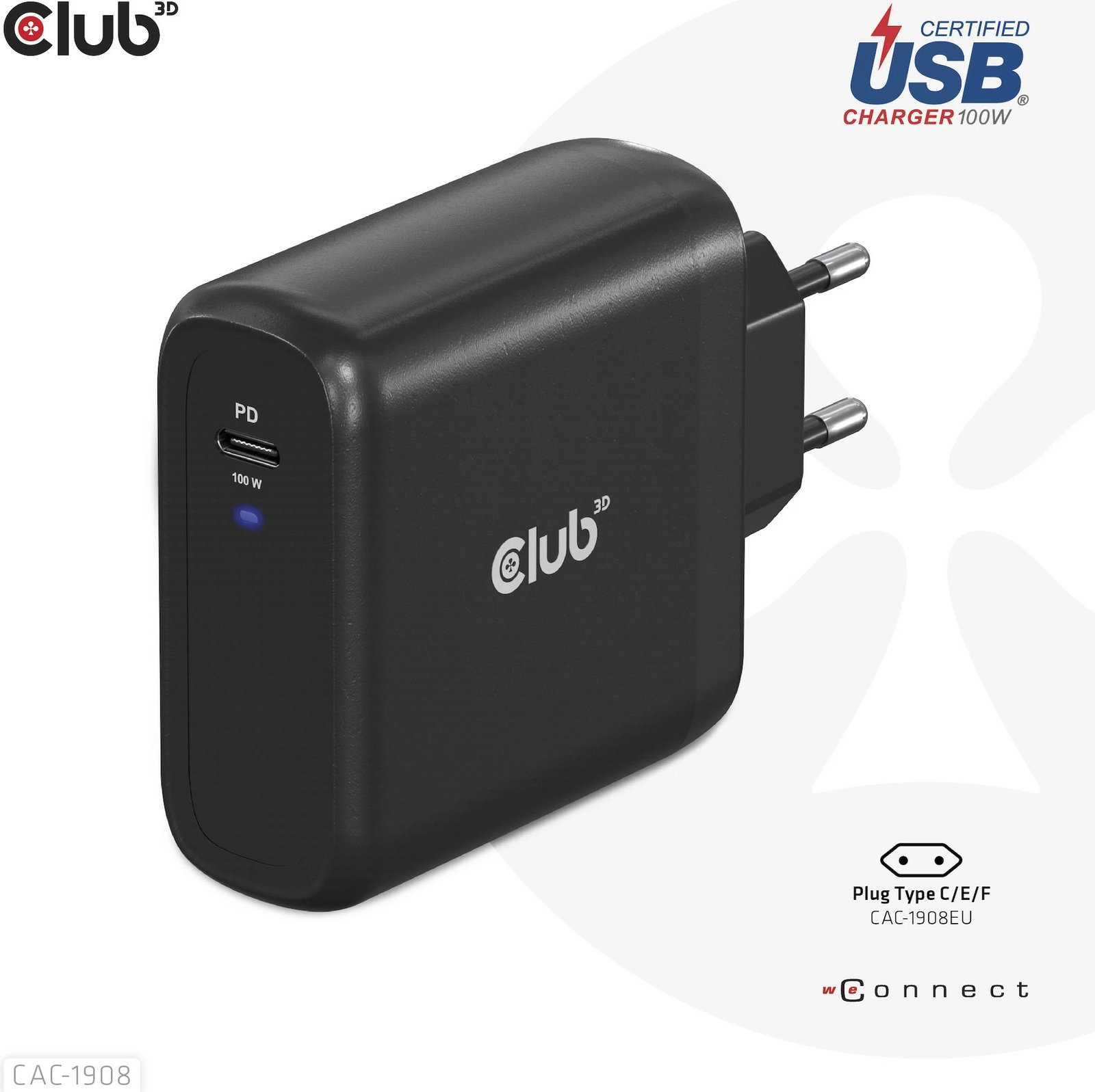 Karikues Club3D USB Type-C PD 100W, GaN, i zi