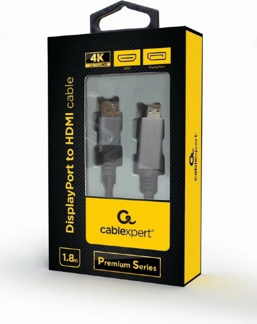 Kabllo Gembird DisplayPort në HDMI, 1.8m, e zezë