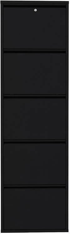 Dollap këpucësh Skye Decor, metal, 5 pjesë, ngjyrë e zezë, me kyç