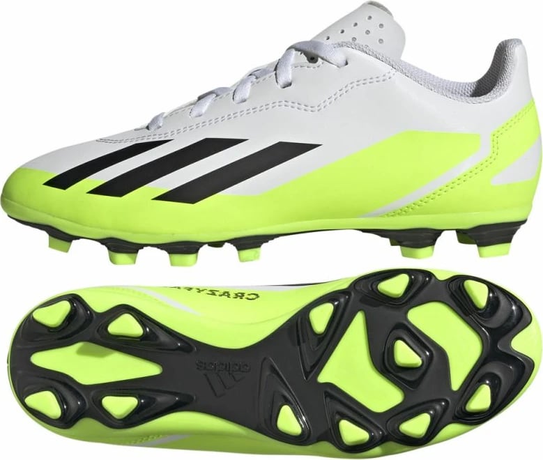 Këpucë futbolli për fëmijë adidas X Crazyfast.4 FxG Jr IE1588, të bardha