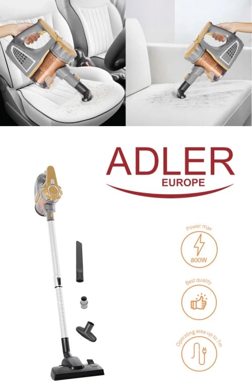 Fshesë me korrent dore/vertikale, Adler AD 7036, 800W, 1.5L, pa qese, 17 kPa Fshesë me korrent dore/vertikale, Adler AD 7036, 800W, 1.5L, pa qese, 17 kPa