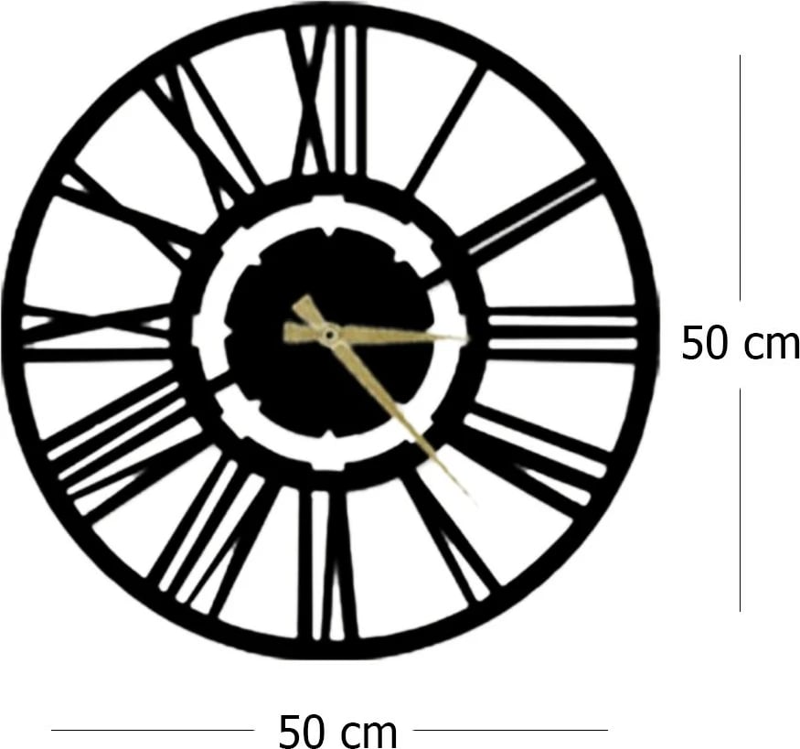 Orë muri dekorative prej metali, Wallity, Net, e zezë, 50x50cm