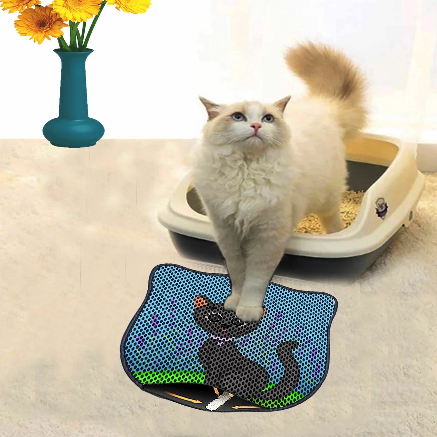 Tapet për rërë mace, shumëngjyrësh, Paws & Whiskers, Kdkafa0156, 40x50cm