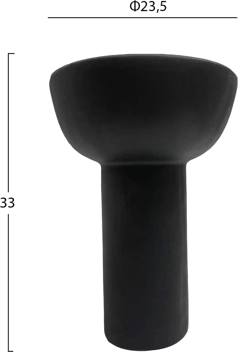 Dekor tavoline qeramike ELENDIL FH4602.02, ngjyrë e zezë mat, Φ23.5x33H cm