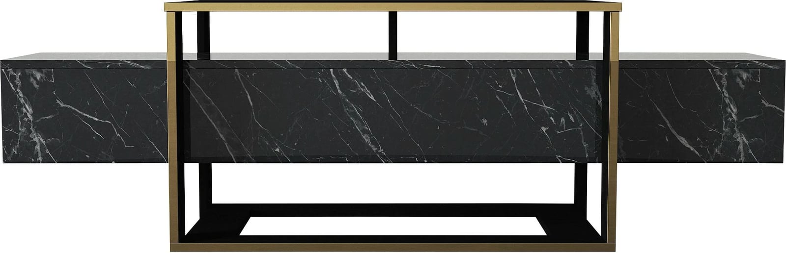 Komodë TV Hanah Home, ngjyrë e zezë dhe ari, Bianco