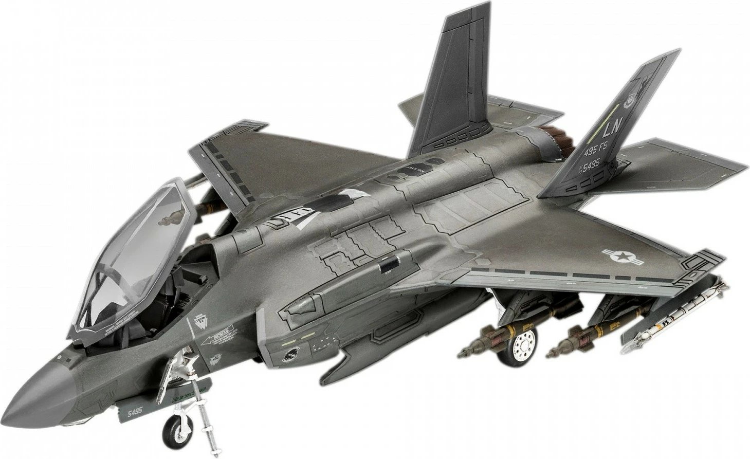Model plastik aeroplani Revell Lockheed Martin F-35A Lightning II 1:72, 143 pjesë, Gri
