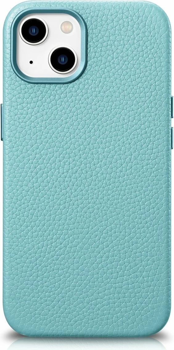 Mbështjellës iCarer Litchi Premium për iPhone 14, lëkurë natyrale, MagSafe, Jeshil