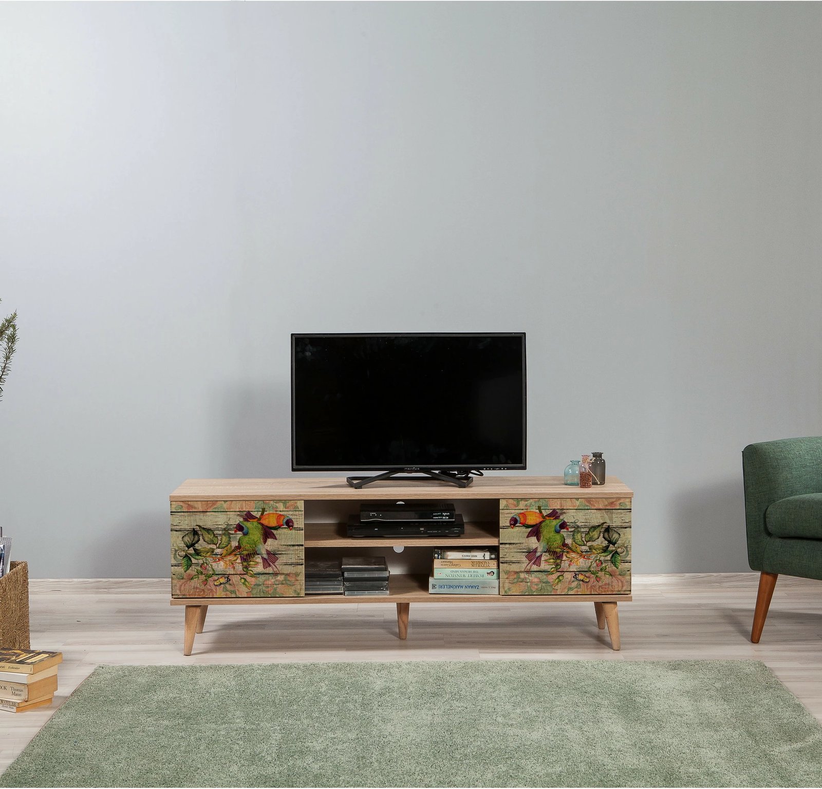 Komodë TV Hanah Home, Truva-740, ngjyrë lisi Sonoma