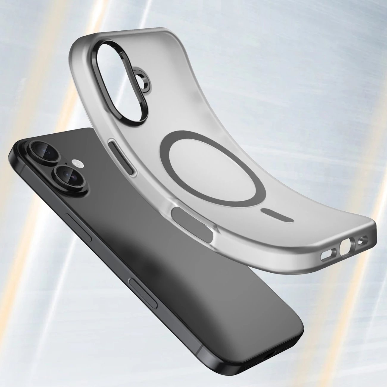 Mbështjellës Hurtel Magnetic Abrasive për iPhone 17, MagSafe, TPU/PC, i zi mat