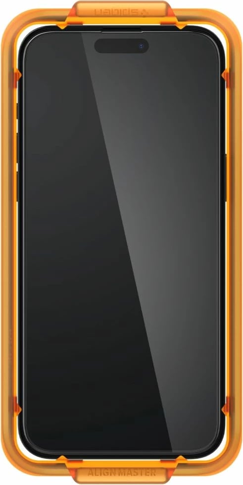 Xham i temperuar Spigen Glass tR AlignMaster për iPhone 15 Pro, 2 copë, Zi