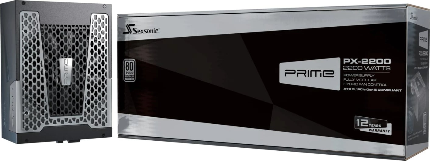 Kasë furnizimi Seasonic Prime PX, PRIME-PX-2200-ATX30, 2200 W, 80 PLUS Platinum, e zezë
