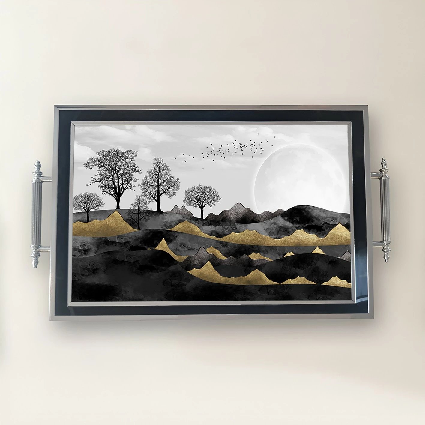 Tabaka dekorative prej qelqi, Aberto Design, TPG9827, shumëngjyrëshe Tabaka dekorative prej qelqi, Aberto Design, TPG9827, shumëngjyrëshe