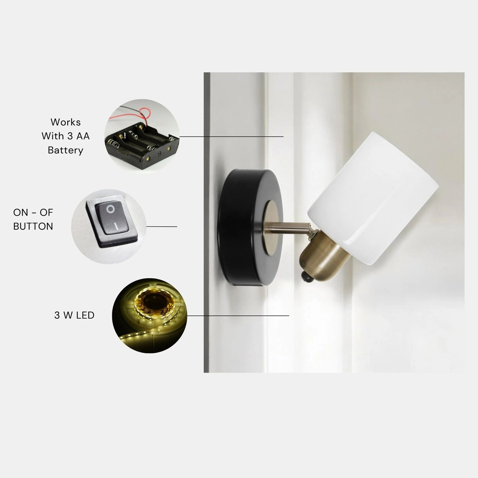 Llambë muri Opviq, Nomi - 8431-1P, ngjyrë e bardhë