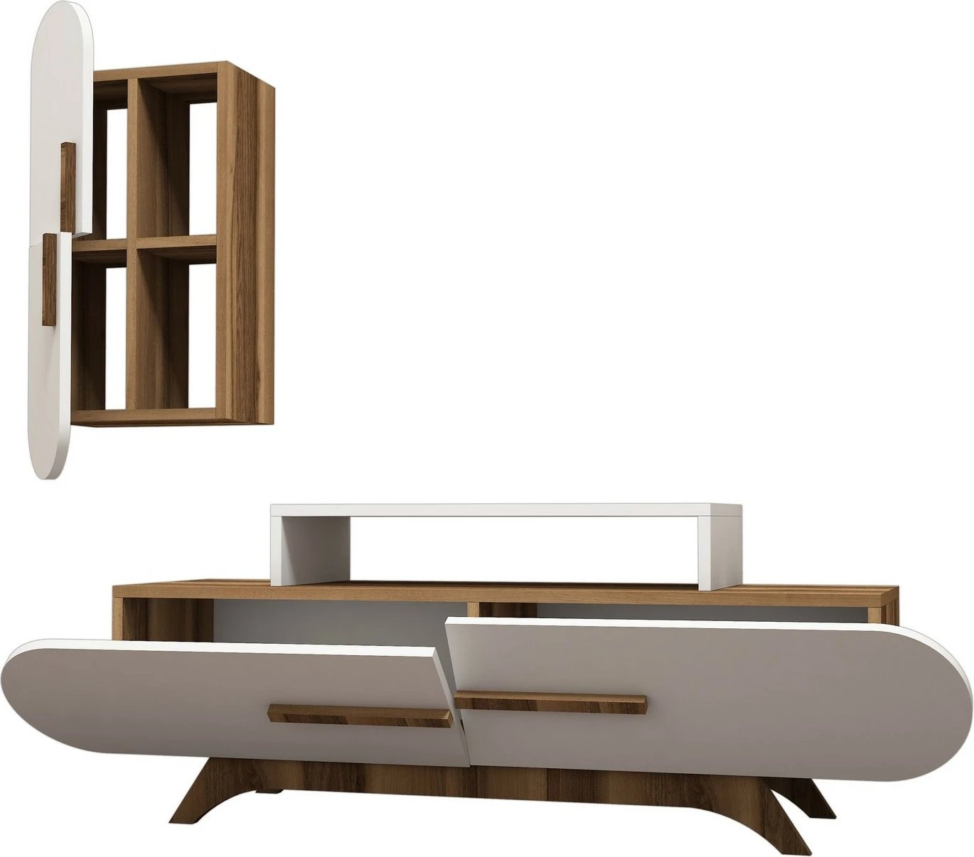 Komodë TV Hanah Home, Rose S, ngjyrë arre dhe e bardhë