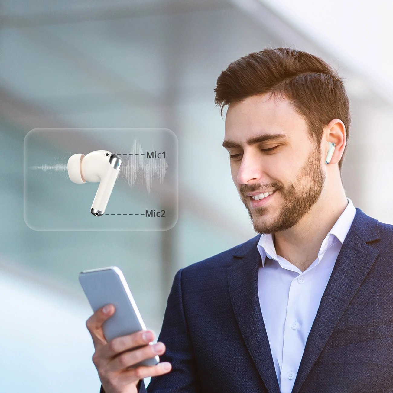Kufje Tronsmart Soundi R4, TWS, Bluetooth 5.3, ENC, të bardha