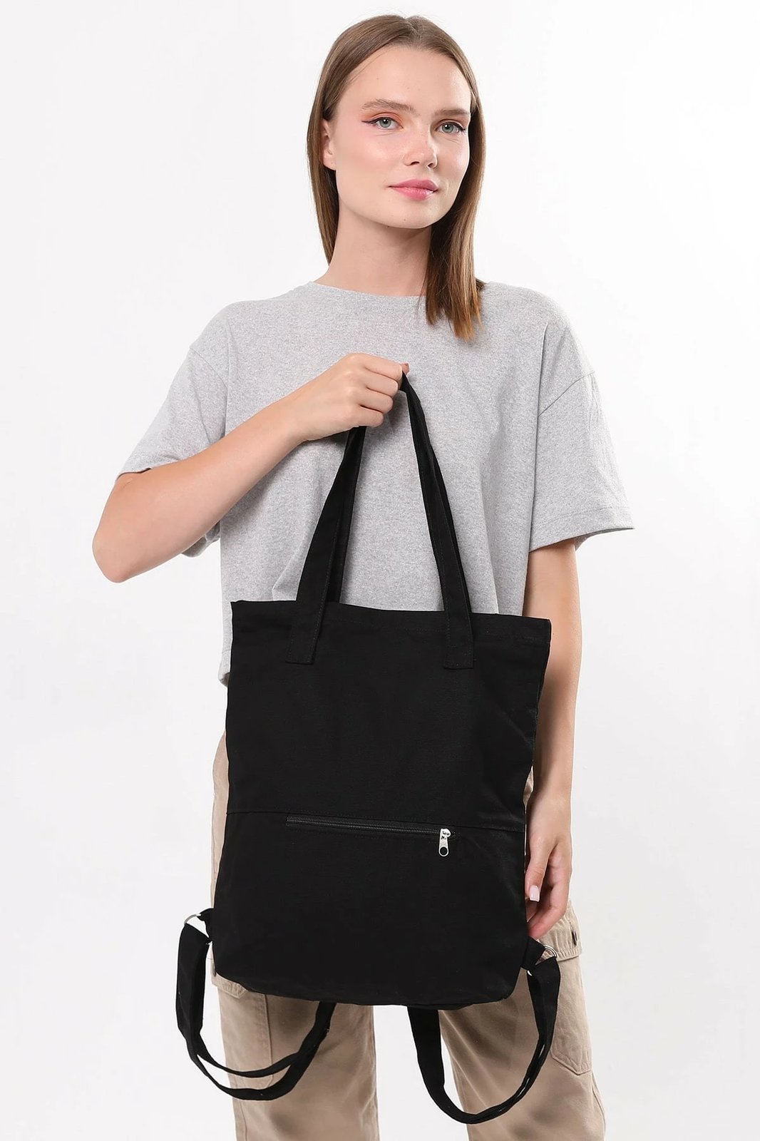 Çantë tote Zoozie Bags, e zezë, 35x40x8cm