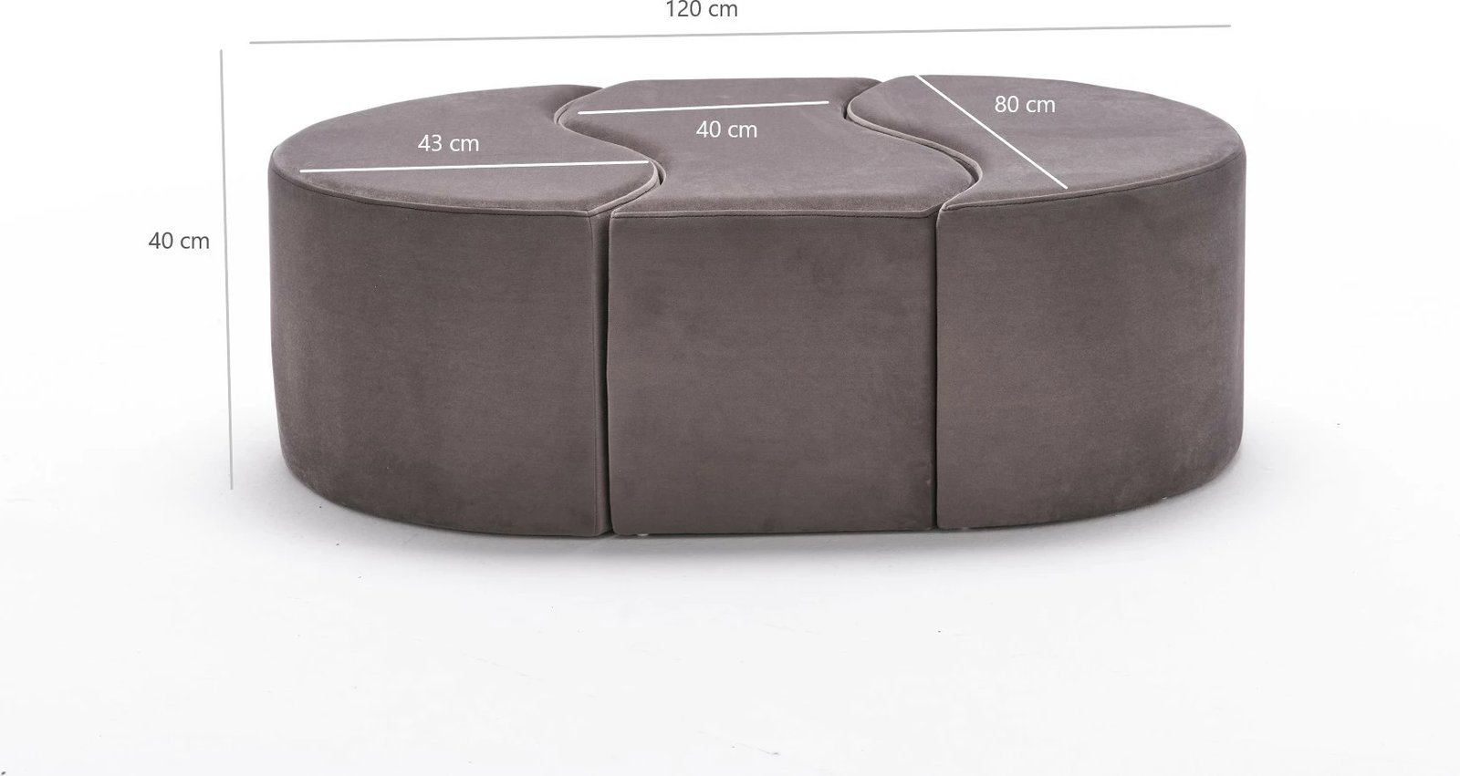 Puf Atelier del Sofa Alya, kadife, ngjyrë mink