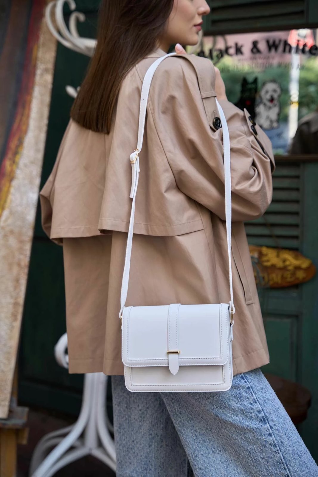 Çantë shpatullë Zoozie Bags, e bardhë, MK1020023SV10-026