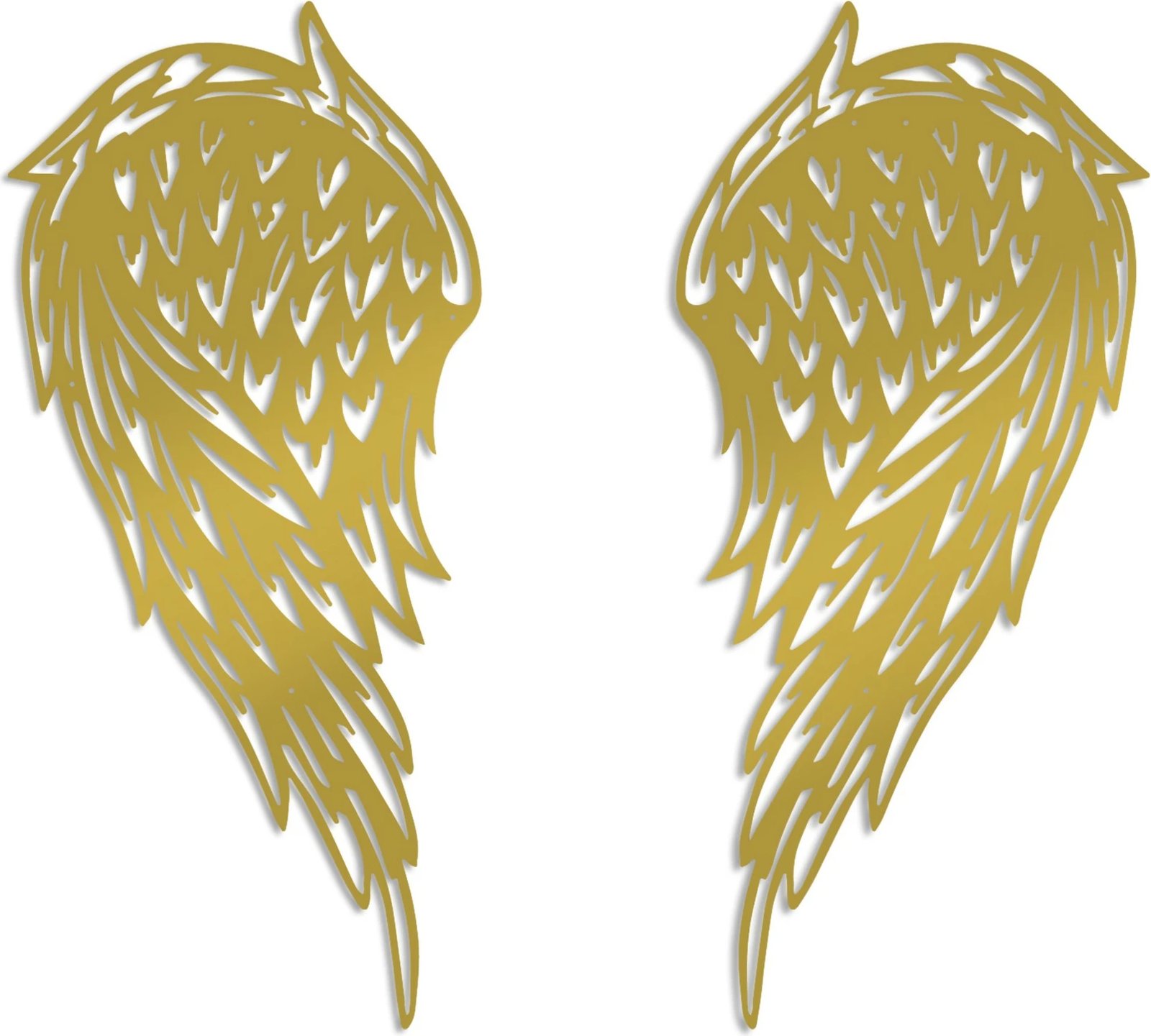 Aksesor dekorativ metalik për mur, Wallity Alato-2, ngjyrë ari, 32x70cm (2 copë)