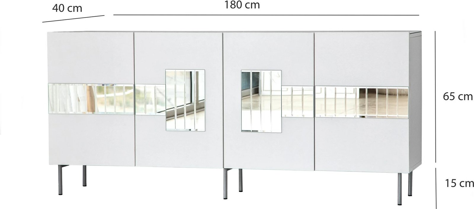 Konsolë Skye Decor, Paris, e bardhë, argjend