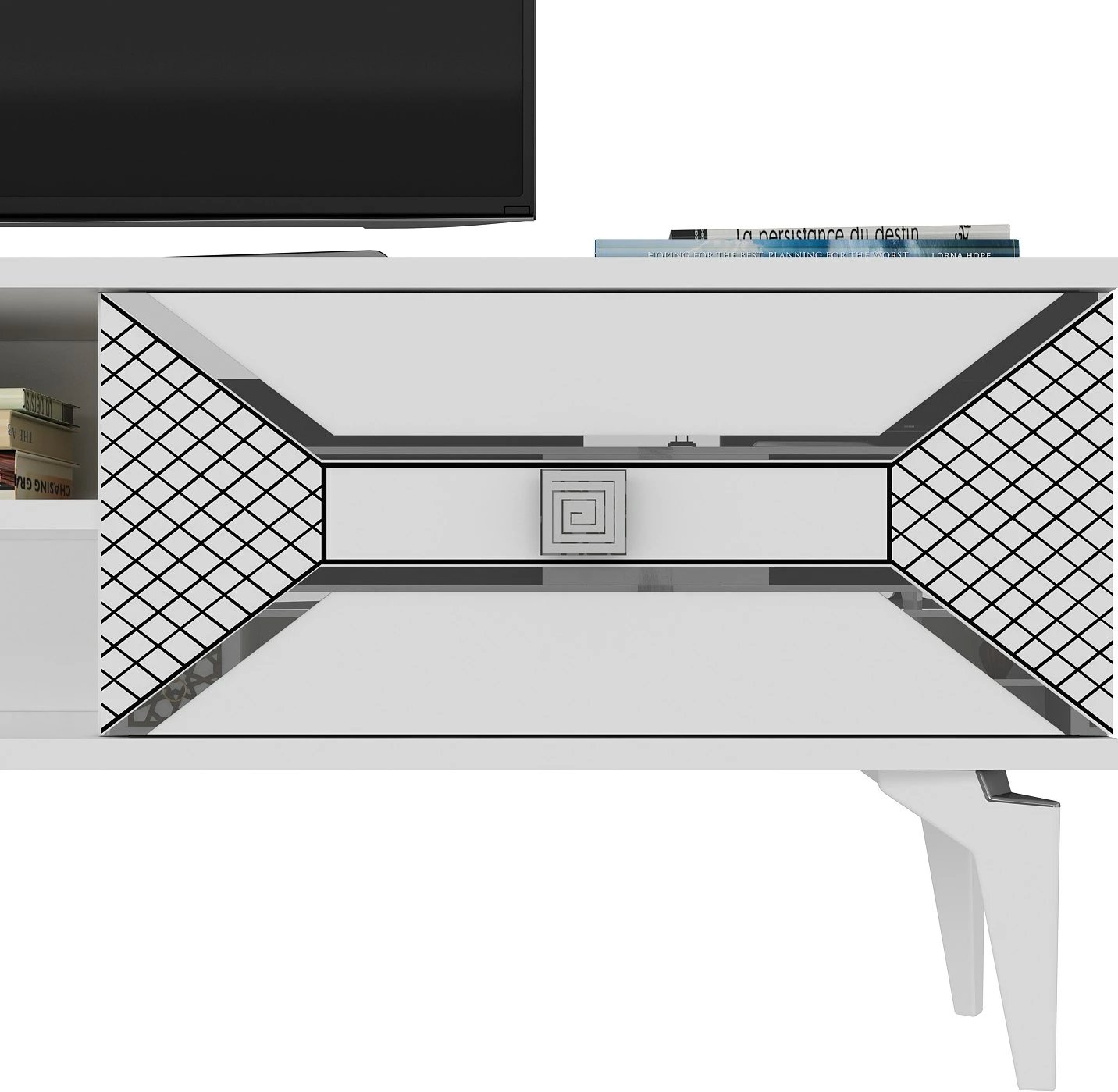 Komodë TV Hanah Home, Yumedi, e bardhë, argjend