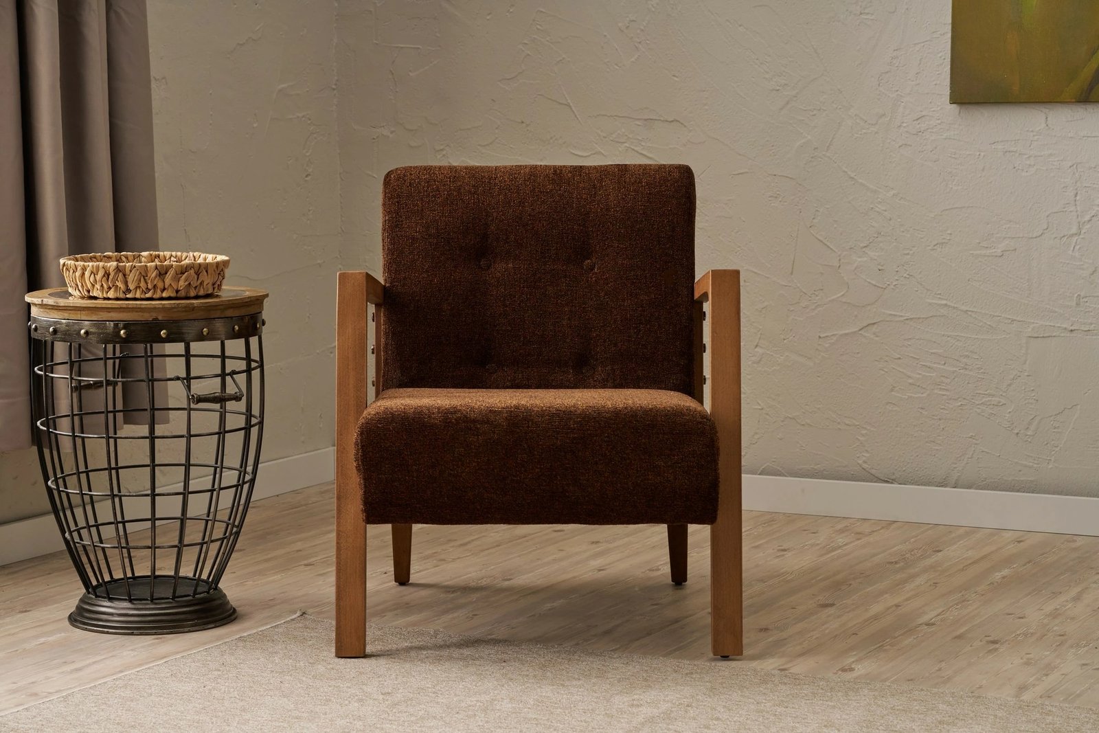 Karrige krahu Atelier del Sofa, Kemer, ngjyrë kafe