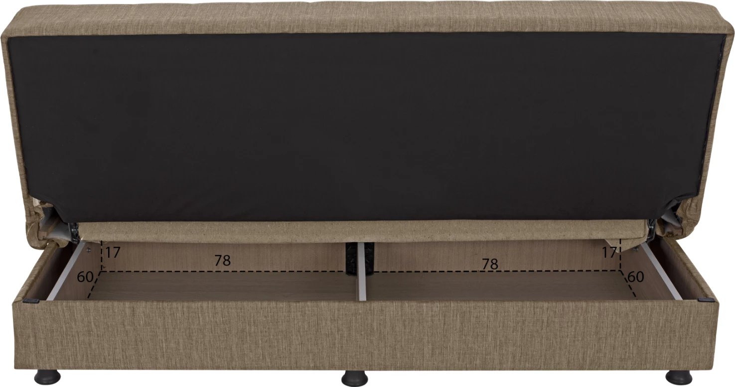 Divan shtrat tre-vendësh, pëlhurë kafe, FH3239.02