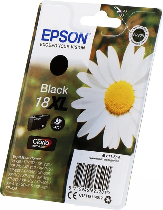 Kartush bojë, Epson, 18XL C13T18114012, 11.5 ml, rendiment 470 faqe, XL, e zezë