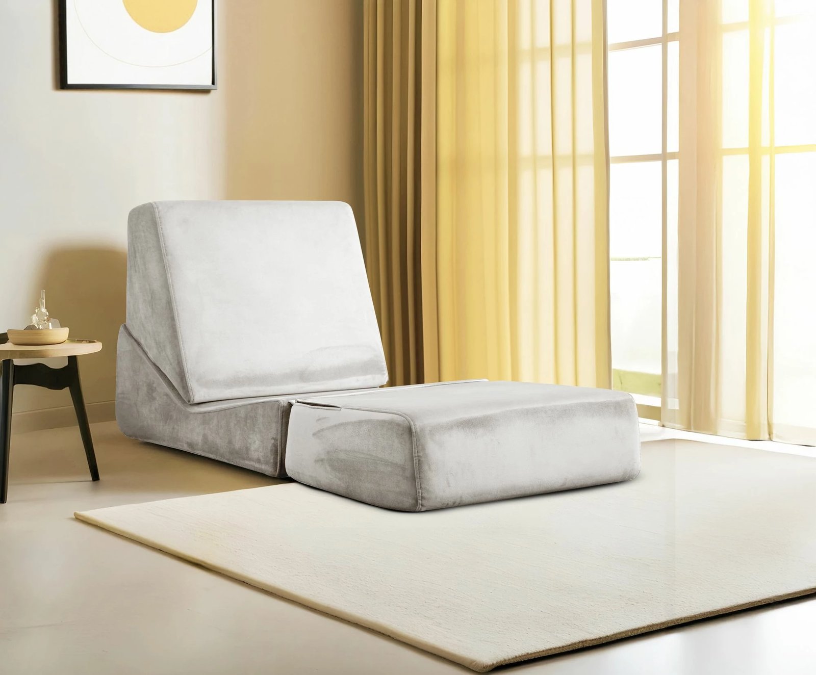 Krevat-karrige një vendësh Atelier del Sofa, Origami, ngjyrë krem